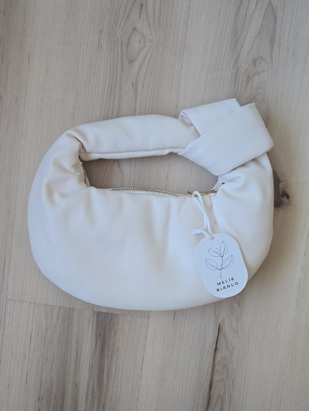 NWT Anthropologie Melie Bianco Top Knot Handle Bag, Cream